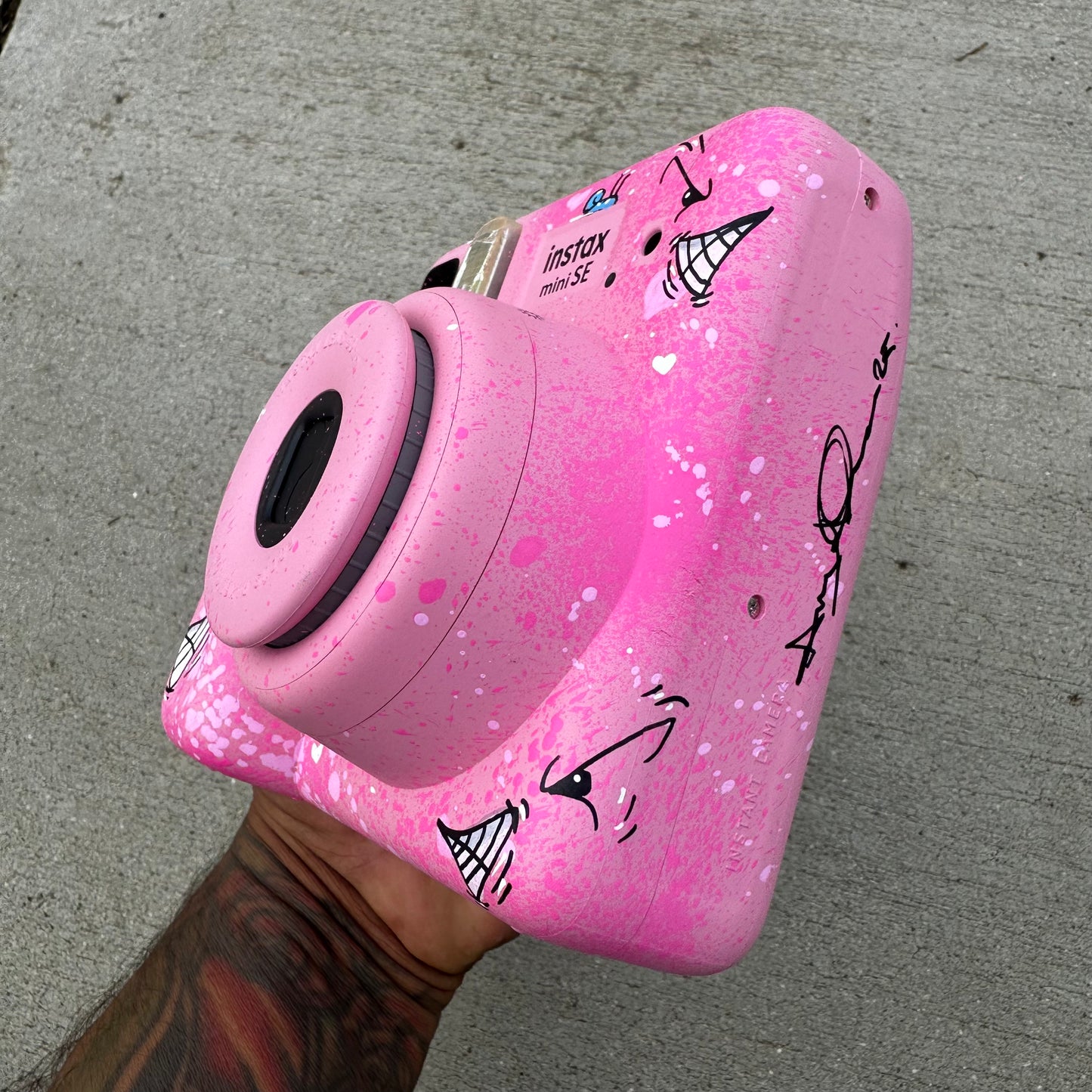 #1 Custom CHARLIE Pink Instax Mini SE Camera