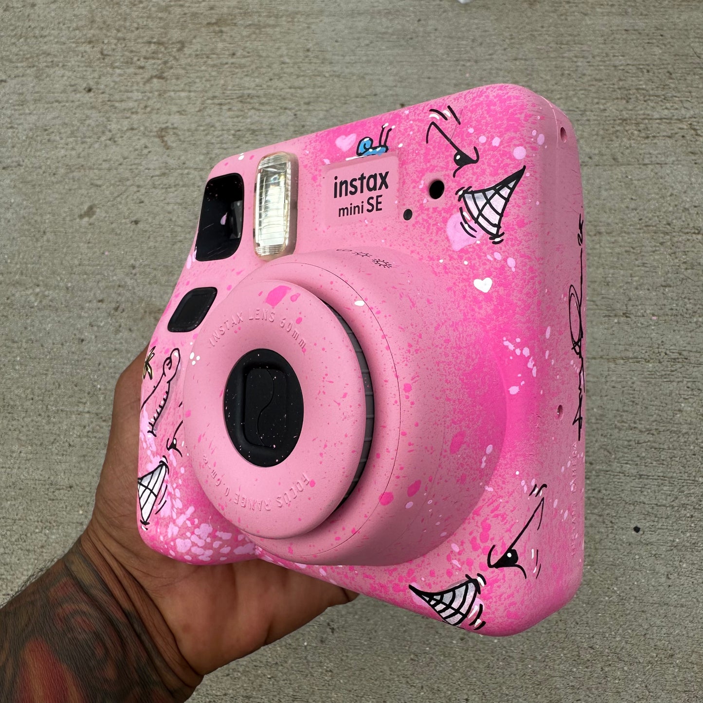 #1 Custom CHARLIE Pink Instax Mini SE Camera